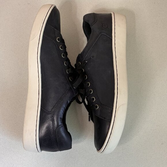 Born Leather Sneakers Mens 9M Black Lace Up White Sole Comfort‎ Style Casual - Picture 8 of 12